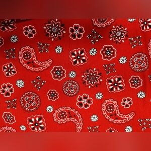 1.5  Yards Vintage / Antique Fabric - Red Paisley- Timeless Treasures